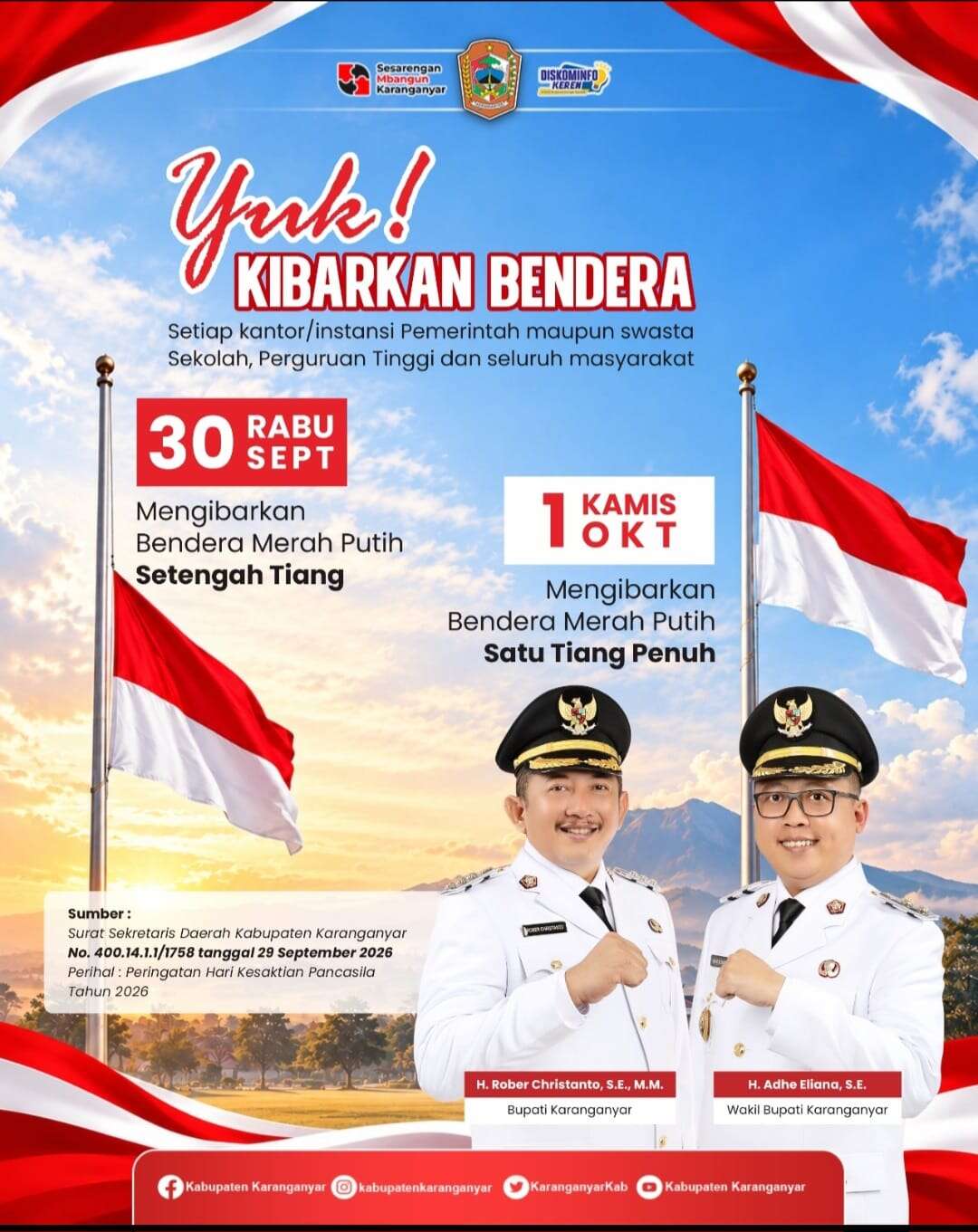 Pengibaran Bendera Mengenang Peristiwa Pemberontakan G 30 SPKI