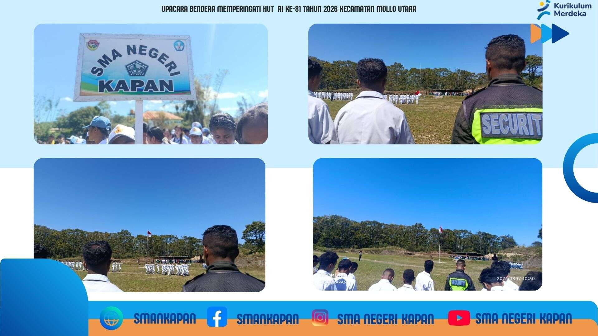 Upacara Bendera Memperingati HUT  RI KE-81 Tahun 2026 Kecamatan Mollo Utara