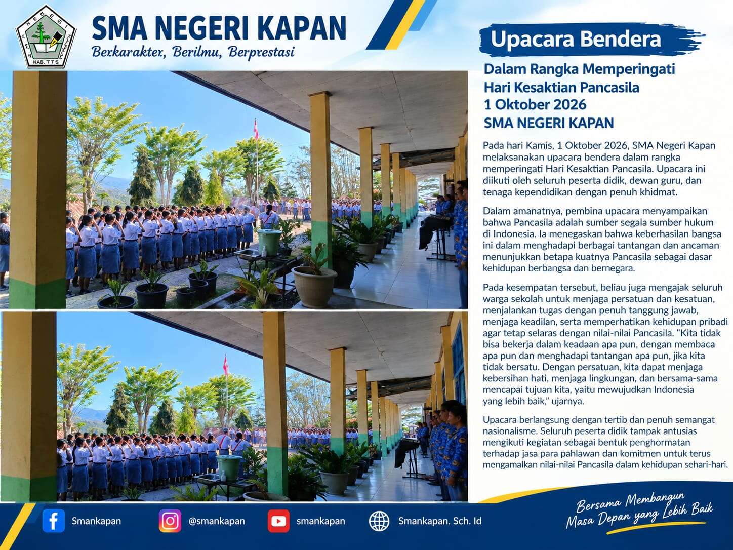 Upacara Bendera Memperingati Hari Kesaktian Pancasila