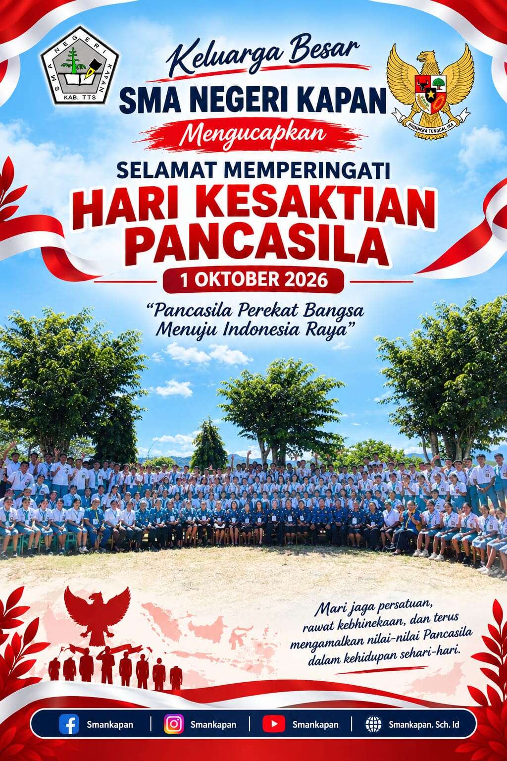 Keluarga Besar SMA Negeri Kapan Mengucapkan Selamat Memperingati Hari Kesaktian Pancasila