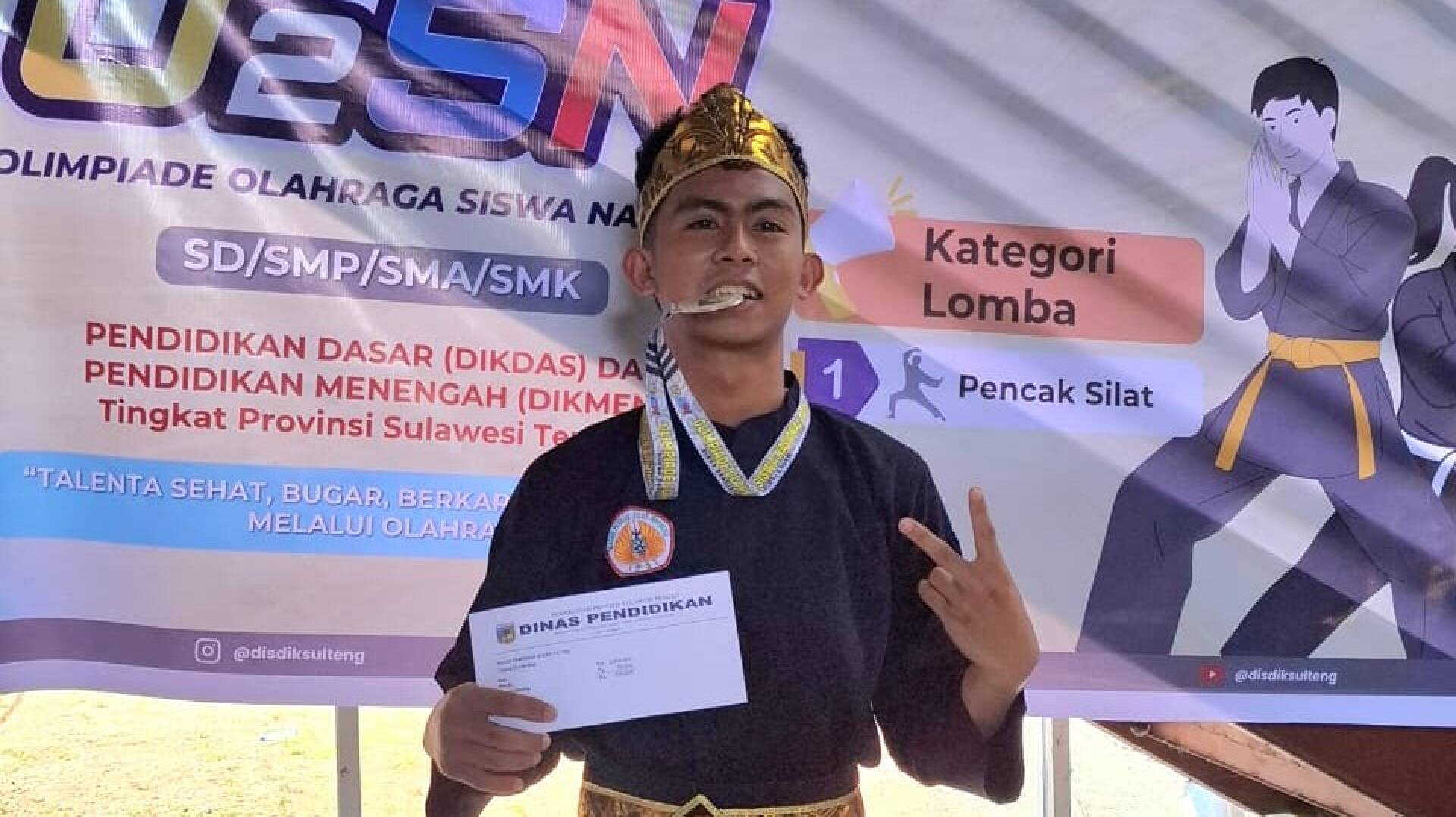 Juara 2 O2SN Tingkat Provinsi, Tahun 2026, Cabor Silat, Kategori Jurus Tunggal Putra, Nurfadil Huzain.