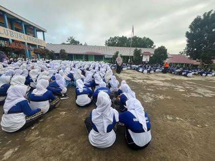 Senam bersama di Smp Negeri 5 Lubuklinggau
